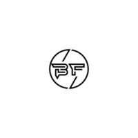 BF bold line concept in circle initial logo design in black isolated vector