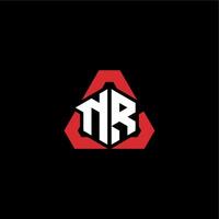 NR initial logo esport team concept ideas vector