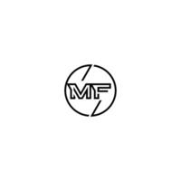 MF bold line concept in circle initial logo design in black isolated vector