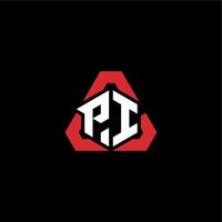 PI initial logo esport team concept ideas vector