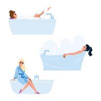 body bath woman vector