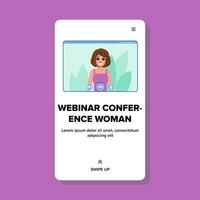 video webinar conference woman vector