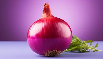 AI generated Freshness and nature in a single flower, purple onion generated by AI photo