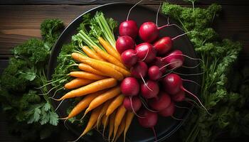 AI generated Freshness of organic vegetables, healthy eating, nature bounty generated by AI photo