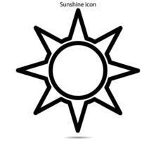 Brillo Solar icono, vector ilustrador