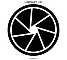 Diaphragm icon vector. Trendy flat diaphragm icon from multimedia collection isolated on white background vector