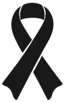 AI generated black mourning ribbon graphics png