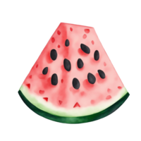 ai genererad vattenfärg grafik av en stor saftig vattenmelon png