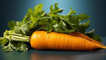 AI generated Freshness and health in a vegetarian meal organic carrot salad generated by AI photo