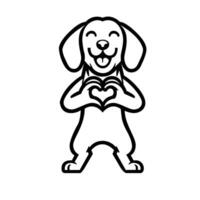 AI generated Beagle Loving Heart Sign vector