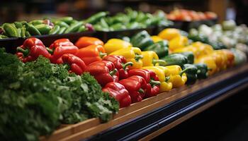 AI generated Fresh, healthy vegetables in a variety of colors for sale generated by AI photo