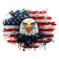 AI generated American eagle on the background of the US flag png