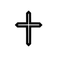 AI generated graphics of a  black simple Christian cross png