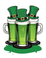 ai généré graphique agresser de vert Bière graphique pour Saint patrick's journée png