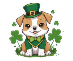 AI generated dog  graphic for saint patrick's day png