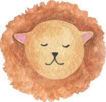 Boho watercolor cute lion toys clipart. Hand drawn illustration. vector