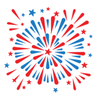 AI generated graphics red and blue fireworks png