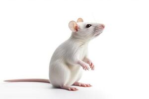 White rat isolate on white background.Generative Ai. photo