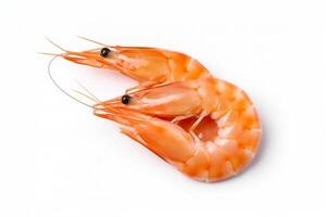 AI generated Shrimps isolate on white background.Generative Ai. photo