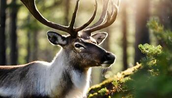 AI generated reindeer face closeup photo