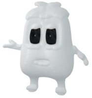 3D snowman personage white png