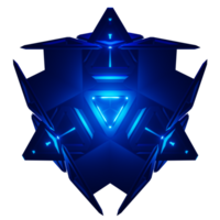 3D logo triangle glowing blue light png