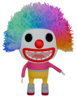 3D personage clown colorful hair png