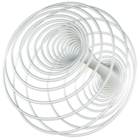 3D sphere linear spiral white png