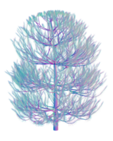3D tree pine colorful blue pink png