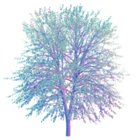 3D tree colorful blue pink png