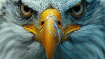 AI generated closeup of a bald eagle face photo