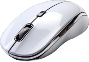 AI generated Isolated white computer mouse on transparent background png Generative AI