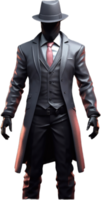 AI generated Isolated man devil suit standing on transparent background png Generative AI