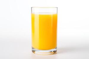 AI generated Orange juice in glass isolated on white background, with clipping path photo