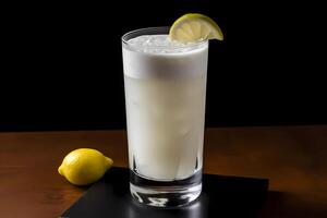 AI generated Gin Fizz - Originated in the United States, made with gin, lemon juice, sugar, and soda water photo