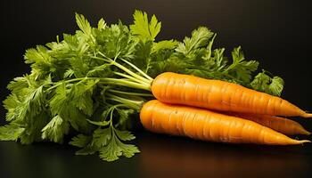 AI generated Freshness and health in a close up of organic vegetables generated by AI photo