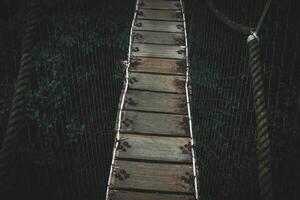 photo of ironwood bridge, suspension bridge
