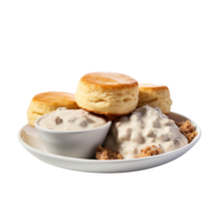 AI generated Biscuits and Gravy against transparent background - Ai generated png