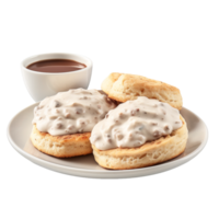 AI generated Biscuits and Gravy against transparent background - Ai generated png