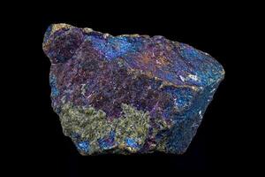 Bornite stone macro, peacock ore photo