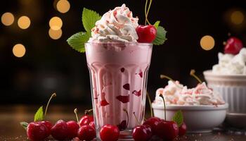 AI generated Freshness and sweetness in a gourmet summer dessert generated by AI photo