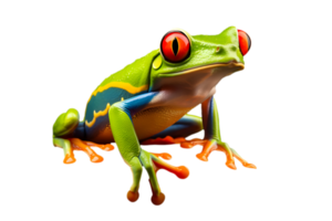 AI generated Red eyed tree frog isolated on transparent background - Ai Generated png