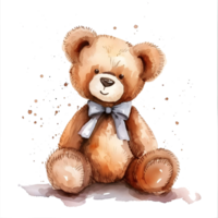 ai gegenereerd waterverf teddy beer sticker stijl Aan transparant achtergrond - ai gegenereerd png