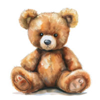 ai gerado aguarela Urso de pelúcia Urso adesivo estilo em transparente fundo - ai gerado png