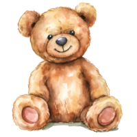 ai gerado aguarela Urso de pelúcia Urso adesivo estilo em transparente fundo - ai gerado png