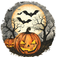 AI generated Creepy Halloween sticker style on transparent background - Ai Generated png