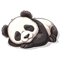 ai generado dormido pequeño panda pegatina estilo transparente antecedentes - ai generado png