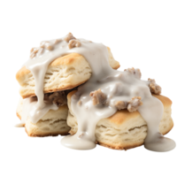 AI generated Biscuits and Gravy against transparent background - Ai generated png