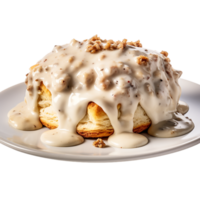 AI generated Biscuits and Gravy against transparent background - Ai generated png