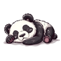 AI generated Sleeping little Panda sticker style transparent background - Ai Generated png